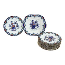 576 - JUEGO DE POSTRE  DE LOZA INGLESA ASHLEY MEDIADOS S. XX