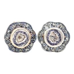 162 - PENDIENTES ROSETÓN CON DIAMANTES 