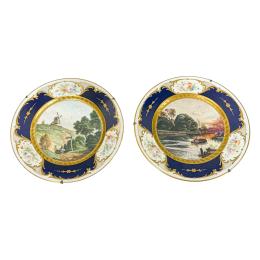 547 - PAREJA DE PLATOS DE PORCELANA DE LIMOGES DE LOS AÑOS 60