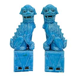 466 - PAREJA DE LEONES FOO DE MEDIADOS DE SIGLO XX