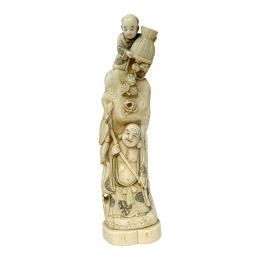 446 - FIGURA DE BUDA EN MARFIL DE MORSA DEL PRIMER TERCIO DE S. XX