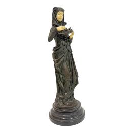 841 - FIGURA EN BRONCE ESTILO CRISOELEFANTINA