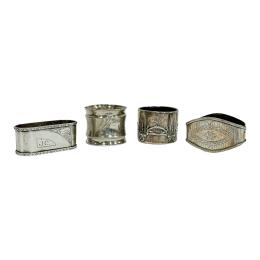 737 - CUATRO ARGOLLAS DE PLATA DE PRINCIPIOS DEL S.XX