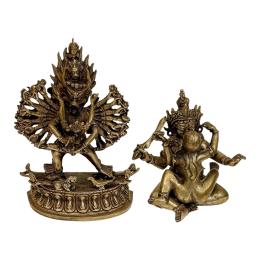 463 - PAREJA DE ESCULTURAS EN BRONCE TIBETANO