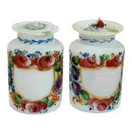 44 - PAREJA DE PEQUEÑOS FRASCOS DE FARMACIA S. XIX