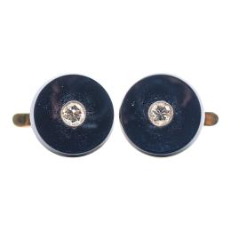 175 - PENDIENTES DE ÓNIX Y DIAMANTES, AÑOS 30