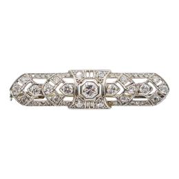 70 - BROCHE ALFILER CON DIAMANTES, AÑOS 30