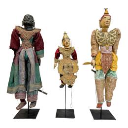 479 - TRES MARIONETAS TAILANDESAS DE MEDIADOS DE S. XX
