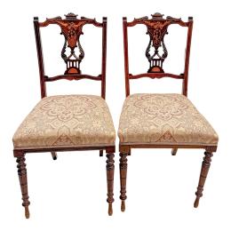 398 - PAREJA DE SILLAS DE SALÓN VICTORIANAS SEGUNDA MITAD S. XIX