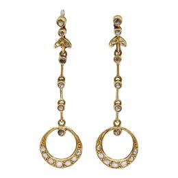 165 - PENDENTES LARGOS CON DIAMANTES, PPS. DEL S.XX