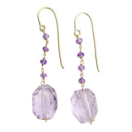 303 - PENDIENTES LARGOS CON AMATISTAS