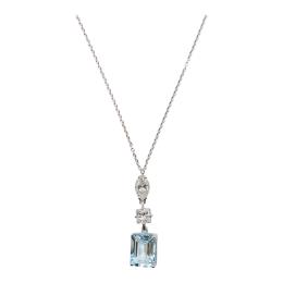 134 - COLGANTE CON AGUAMARINA Y DIAMANTES