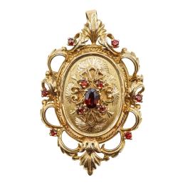 87 - BROCHE COLGANTE CON GRANATES