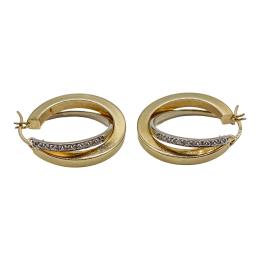 166 - PENDIENTES ARGOLLAS CON DIAMANTES