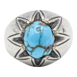 260 - SORTIJA CON TURQUESA, MEDIADOS S.XX