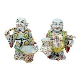 532 - PAREJA DE FIGURAS DE PORCELANA CHINA DE MEDIADOS DE S. XX