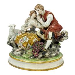 569 - GRUPO DE PORCELANA ALEMANA DE MEDIADOS DE SIGLO XX