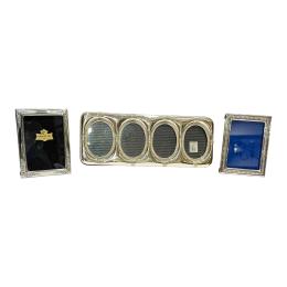 847 - DOS MARQUITOS Y MARCO PORTAFOTOS DE PLATA AÑOS 80