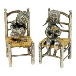 840 - DOS FIGURITAS DE  PLATA DEL ÚLTIMO TERCIO DE SIGLO XX