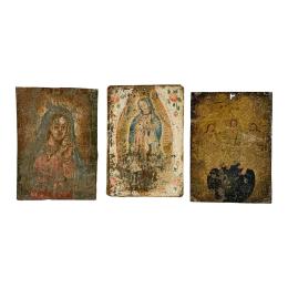 1009 - TRES EXVOTOS COLONIALES DEL SIGLO XIX