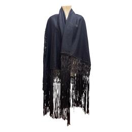 1160 - CHAL DE PAÑO COLOR NEGRO