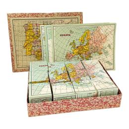 283 - PUZZLE DE ESPAÑA, PORTUGAL Y LOS CONTINENTES, AÑOS 40-50
