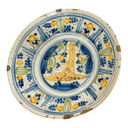 591 - PLATO DE CERÁMICA ITALIANA DE SAVONA S. XVII