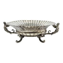 792 - CENTRO DE MESA EN PLATA DE MEDIADOS DEL S.XX