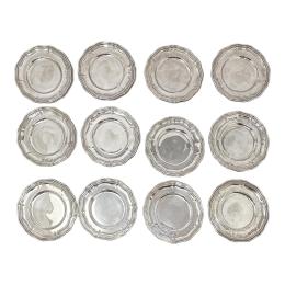 816 - CONJUNTO DE PLATOS PARA PAN EN PLATA DEL ÚLITMO CUARTO S.XX