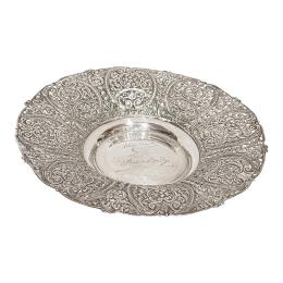 790 - CENTRO DE MESA EN PLATA DE MEDIADOS DEL S.XX
