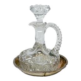 894 - VINAGRERA PLATA Y CRISTAL DEL ÚLTIMO CUARTO DEL S.XX