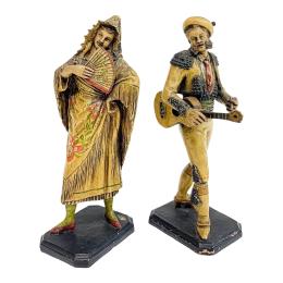 967 - PAREJA DE FIGURAS EN TERRACOTA  DE LA PRIMERA MITAD DE S. XX