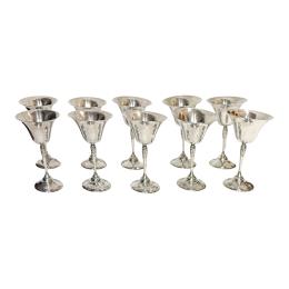 810 - CONJUNTO DE DIEZ COPAS EN PLATA DEL PRIMER TERCIO DEL S.XX