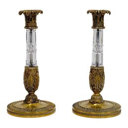 1098 - PAREJA DE CANDELEROS FRANCESES S.XIX