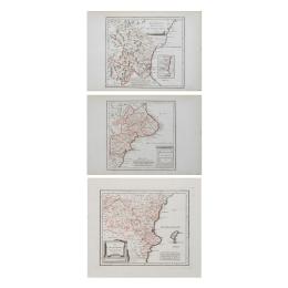 243 - TRES MAPAS DEL REINO DE VALENCIA DEL SIGLO XVIII