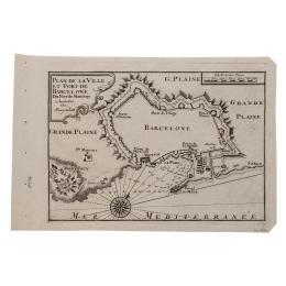 161 - PLAN DE LA VILLE ET PORT DE BARCELONE  