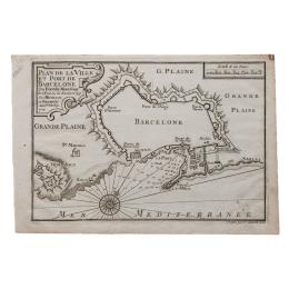 160 - PLAN DE LA VILLE ET PORT DE BARCELONE 