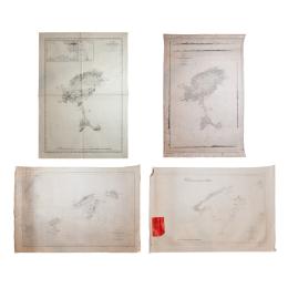 63 - CONJUNTO DE CUATRO CARTAS NÁUTICAS DE LAS ISLAS BALEARES