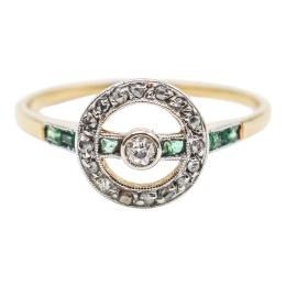 322 - SORTIJA ART DECÓ CON DIAMANTES, AÑOS 30