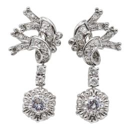 247 - PENDIENTES LARGOS CON DIAMANTES, DE LOS AÑOS 50