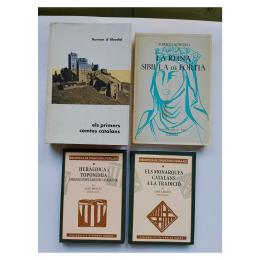 305 - CUATRO LIBROS SOBRE HISTORIA, HERÁLDICA Y TOPONIMIA CATALANA