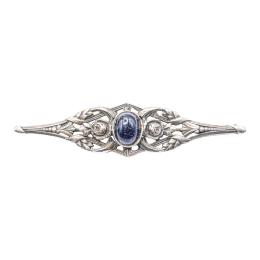 131 - BROCHE MODERNISTA CON AVENTURINA AZUL