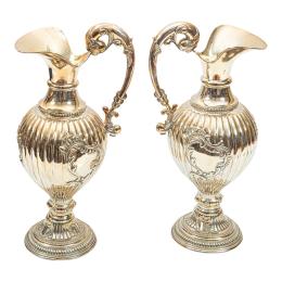 1097 - PAREJA DE JARRAS DE PLATA DE ÚLTIMO TERCIO S. XX