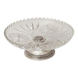 31 - CENTRO DE MESA EN CRISTAL Y PLATA DEL PRIMER TERCIO DEL S.XX