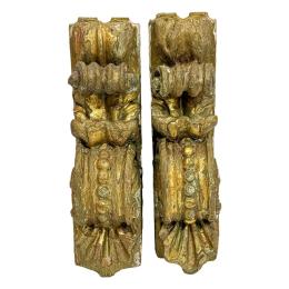 1218 - PAREJA DE TALLAS DECORATIVAS DEL SIGLO XVIII