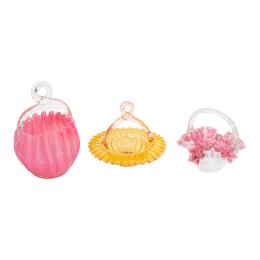 83 - TRES CESTOS DE CRISTAL SOPLADO DEL PRIMER CUARTO DEL S.XX