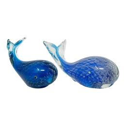 569 - PAREJA DE FIGURAS EN CRISTAL DE MURANO 
