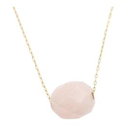 135 - CADENA DE ORO CON CUARZO ROSA