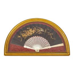 1273 - ABANICO CON ABANIQUERA ORIENTAL DE FINALES DEL S.XIX