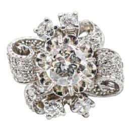 336 - SORTIJA CON DIAMANTES DE LOS AÑOS 40